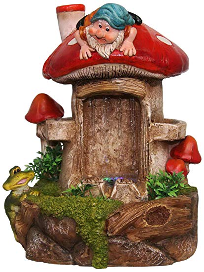 SINTECHNO SNF91149-2 Cute Gnome and Frog Water Fountain