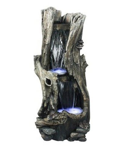 Hi-Line Gift Ltd Tree Trunk Waterfall Fountain with LED Light