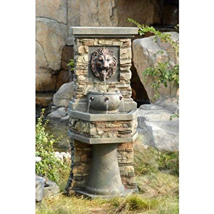 Jeco Lion Head Outdoor Indoor Water Fountain