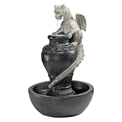 Water Fountain with LED Light - The Viper Garden Decor Dragon Fountain - Outdoor Water Feature