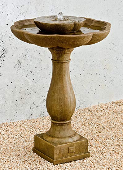 Campania International FT-180-VE Flores Pedestal Fountain, Verde Finish