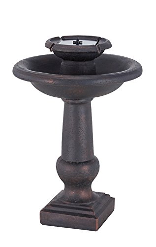 Smart Solar 24260RM1 Chatsworth 2-Tier Solar-On-Demand Fountain, Oiled Bronze Finish, With Patented Underwater Integral Solar Pump and Pump System