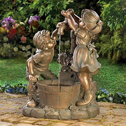 Playful Children at the Well Fountain