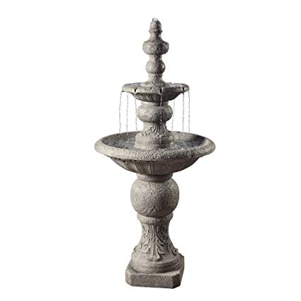 Peaktop VFD8179 - Outdoor Icy Stone 2-Tier Waterfall Fountain - 53