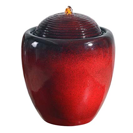 Peaktop Outdoor Glazed Pot Fountain - Gradient Red