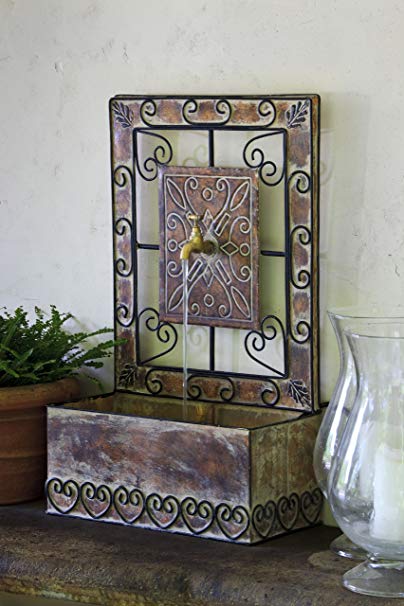 Montera Wall Fountain in Rust Antique