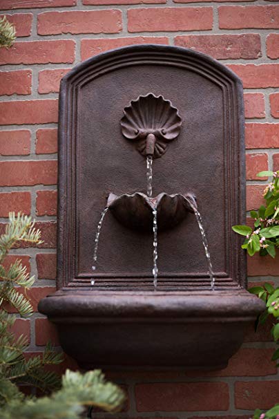 The Napoli - Outdoor Wall Fountain - Weathered Bronze - Water Feature for Garden, Patio and Landscape Enhancement