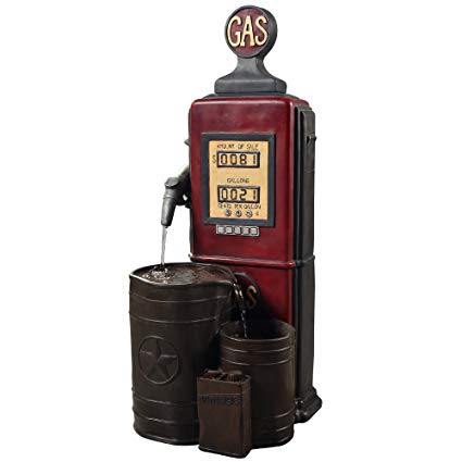 Peaktop Outdoor Vintage Gas Station Waterfall Fountain - 41-Inch